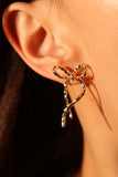 14K Real Gold Plated Bowknot Earrings