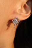 Platinum Plated Diamond Heart Earrings