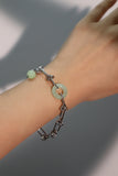 Stainless Steel Jade Chain Bracelet