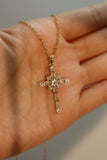 14K Real Gold Plated Eternal Cross Necklace