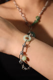 Stainless Steel Jade Chain Bracelet