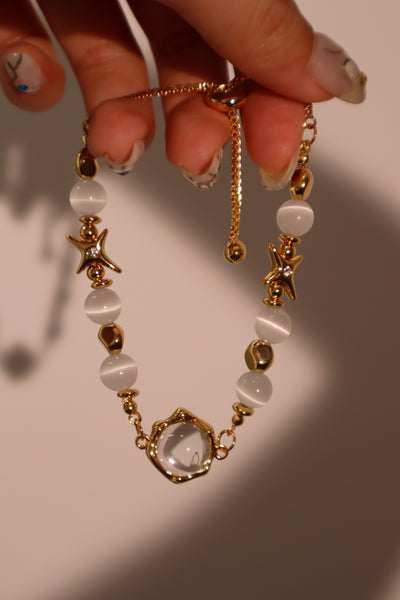 18K Real Gold Plated White Moonlight Bracelet