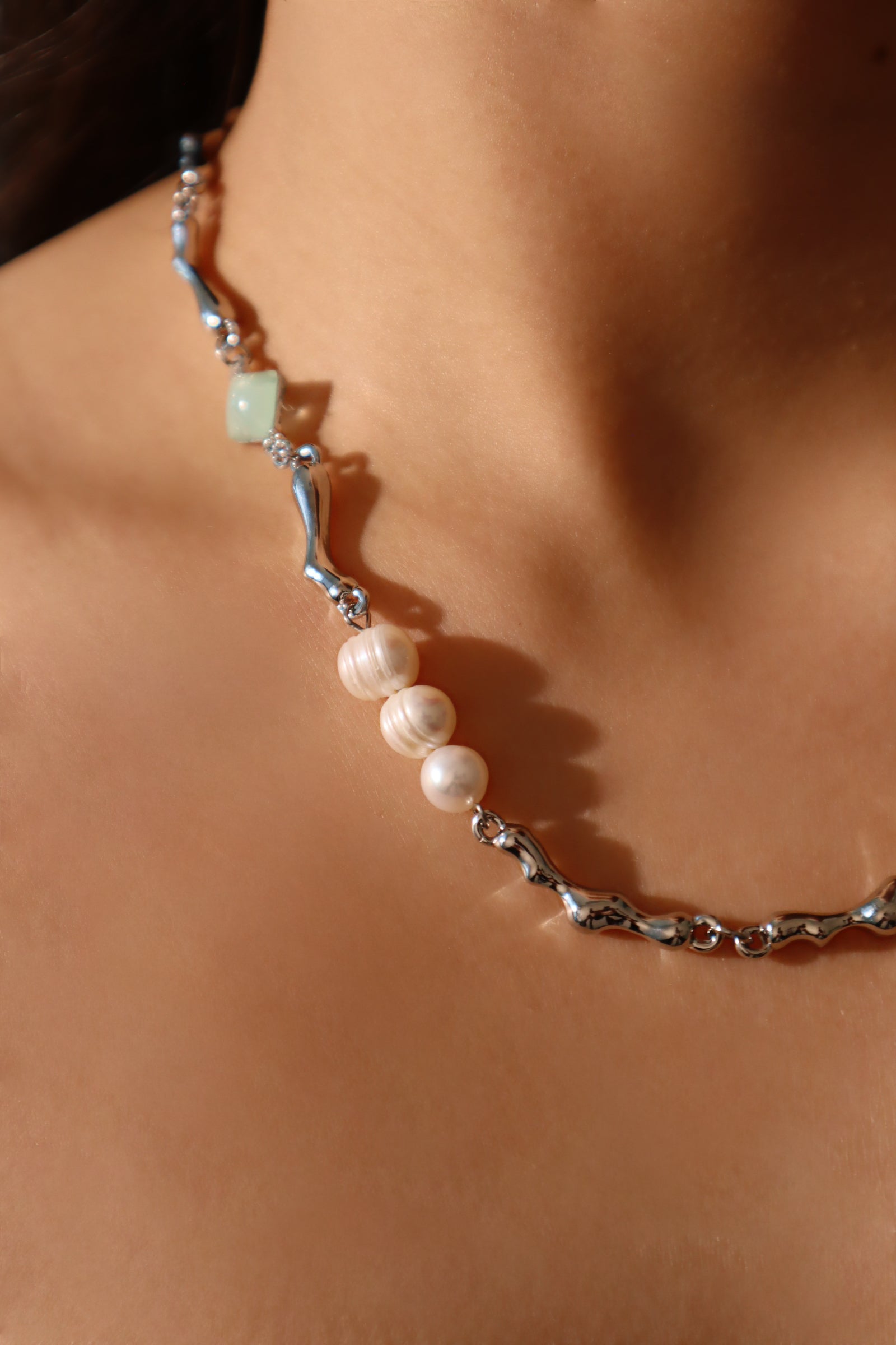 Freshwater Pearls Jade Necklace