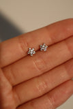 925 Sterling Silver Diamond Flake Stud Earrings