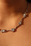 Platinum Plated Multi Blue Tide Gem Necklace
