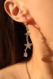 Platinum Plated Color Gems Sea Star Earrings