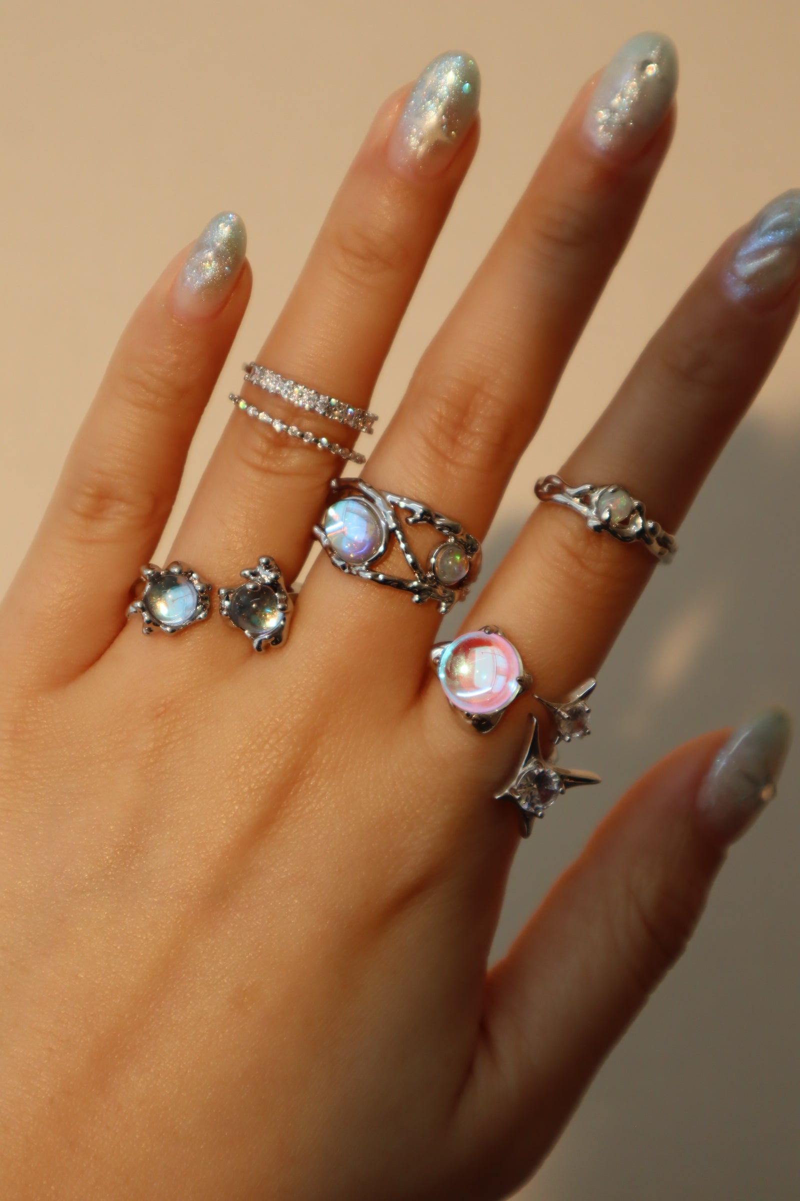 Double Moonstone Ring