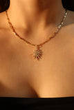 14K Real Gold Plated Diamond Polar Star Layer Necklace