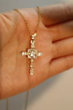14K Real Gold Plated Eternal Cross Necklace