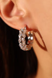 Diamond Leaf Hoop Earrings