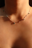 925 Sterling Silver Green Gems Necklace