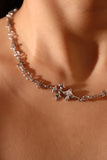 Platinum Plated Multi Diamond Cross Necklace