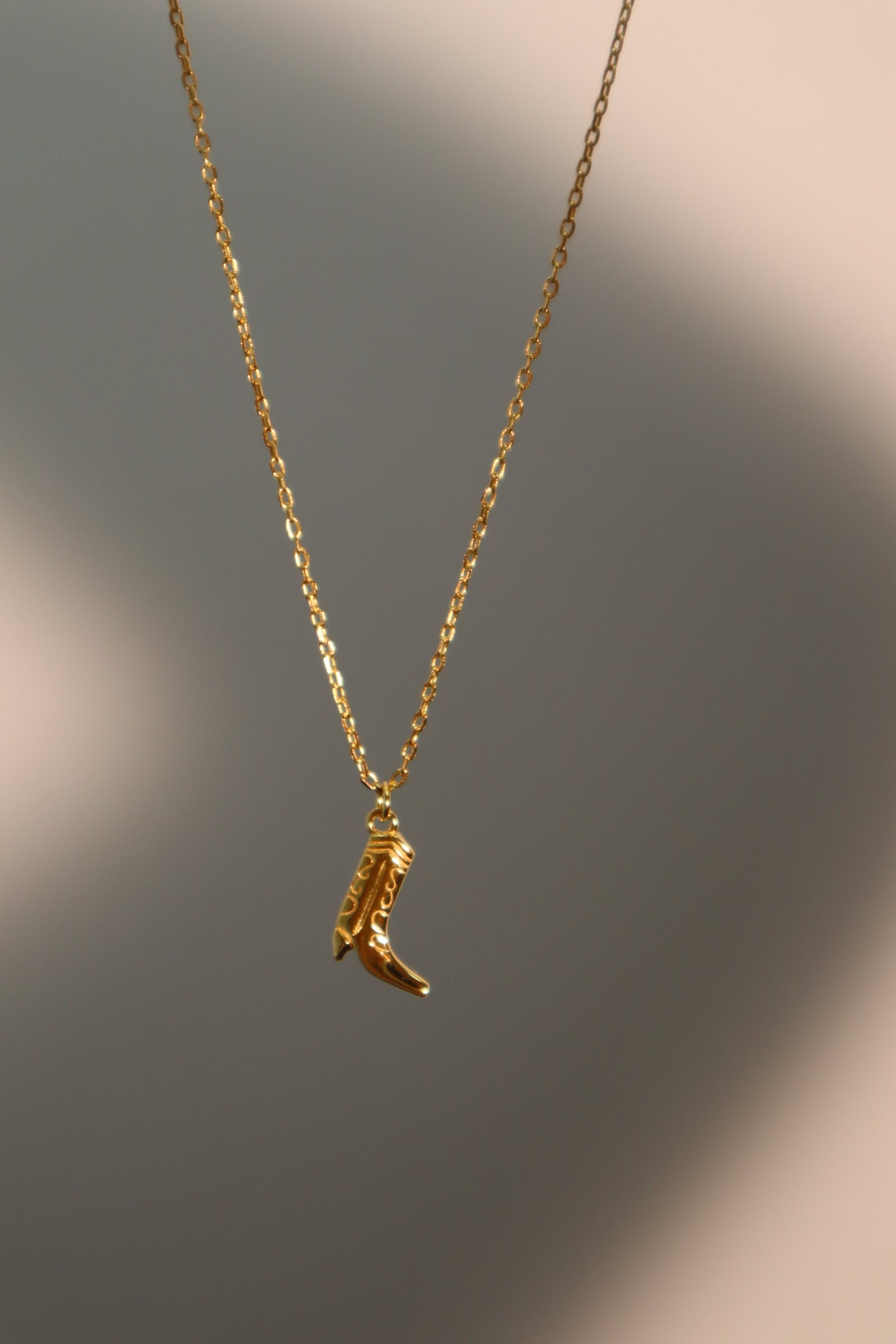 18K Gold Vermeil Cowgirl Boot Necklace