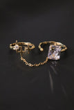 18K gold vermeil 2 in 1 Chain Stars Diamond Ring