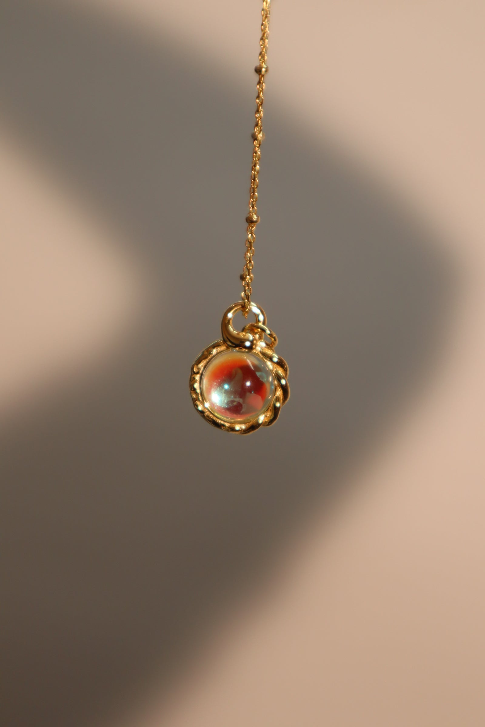 18K Gold Vermeil Moonstone Pendant Necklace