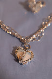 Platinum Plated Blue Opal Heart necklace