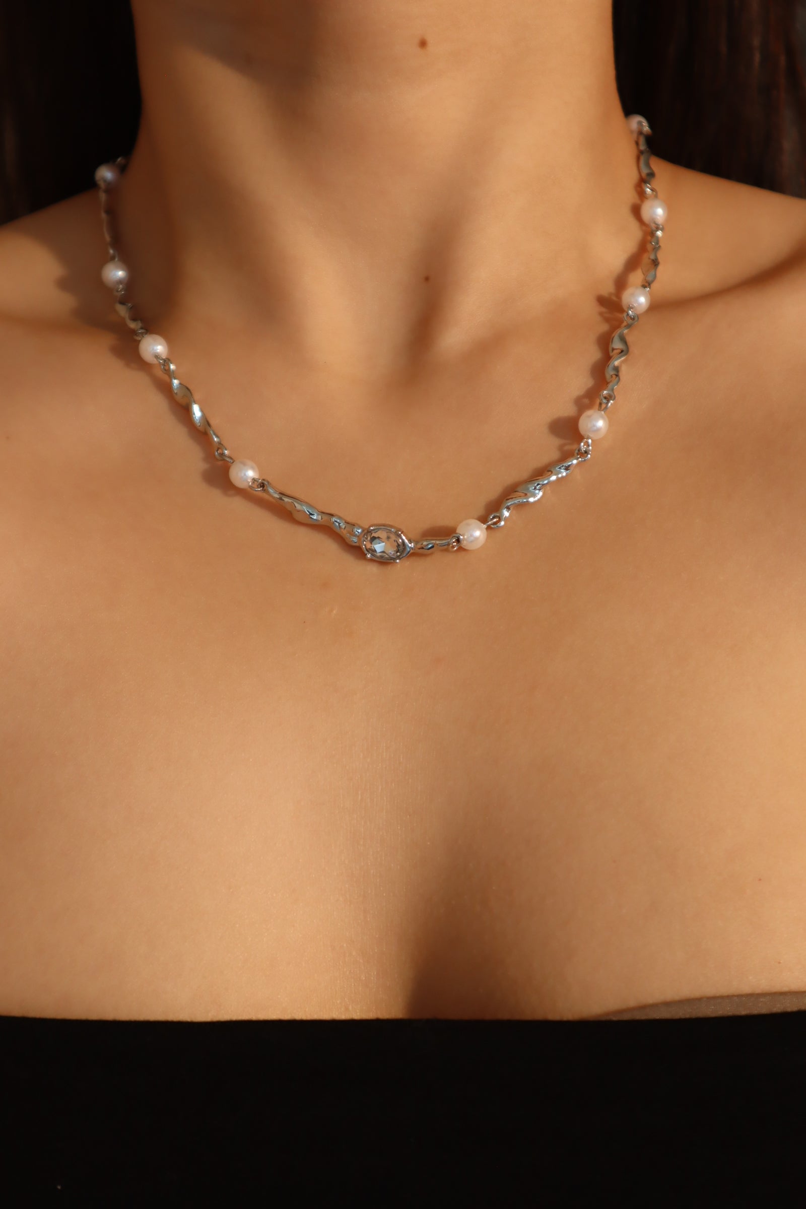 Multi Pearls Diamond Necklace