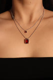 Red Gem Layer Necklace