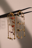 18K Real Gold Plated Natural Color Jades Earrings
