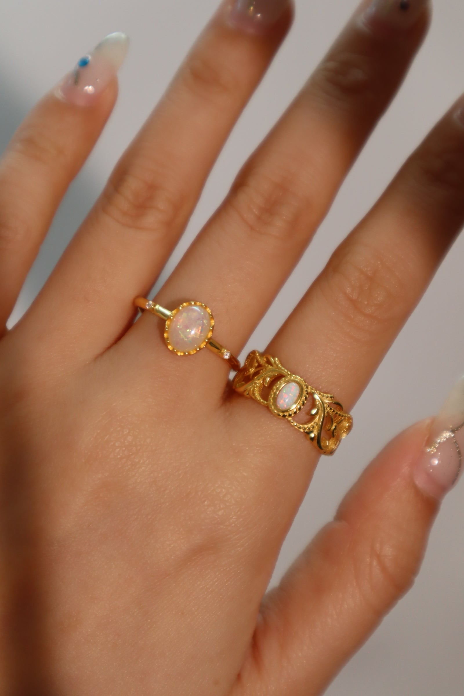 Cute Female White Opal Stone Ring Vintage Black Gold Wedding Rings For  Women Promise Love Heart Engagement Ring From Haydena, $22.1 | DHgate.Com