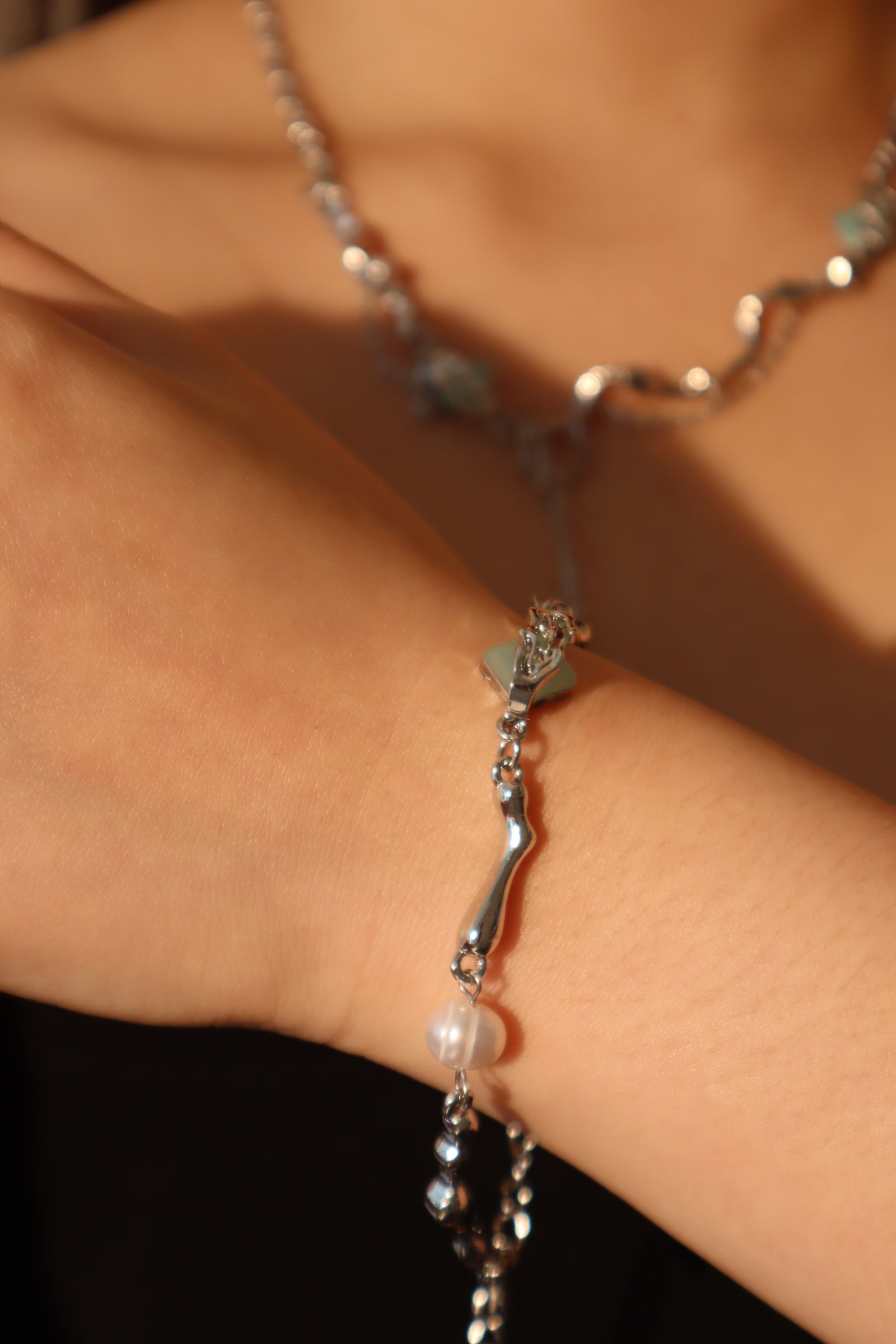 Multi Jade Pearl Bracelet