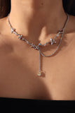 Platinum Plated Color Gems Sea Star Necklace