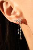 925 Sterling Silver Diamond Flake Dangle Earrings