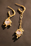 18K Real Gold Plated Moonstone Dangle Earrings