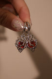 Stainless Steel Red Heart Earrings
