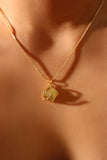 18K Gold Stainless Steel Natural Jade Pendant Necklace