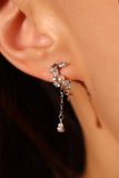 Platinum Plated Diamond Pearl Moon Star Earrings