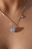 Platinum Plated Ocean Blue Pearl Shell Necklace