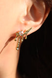 18K Real Gold Plated Diamond Teardrop Earrings