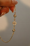 14K Real Gold Plated Diamond Snowflake Bracelet