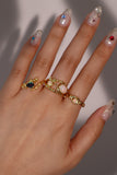18K Real Gold Plated White Opal  Ring