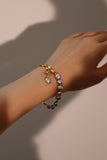 18K Gold Grey Pearl Bracelet