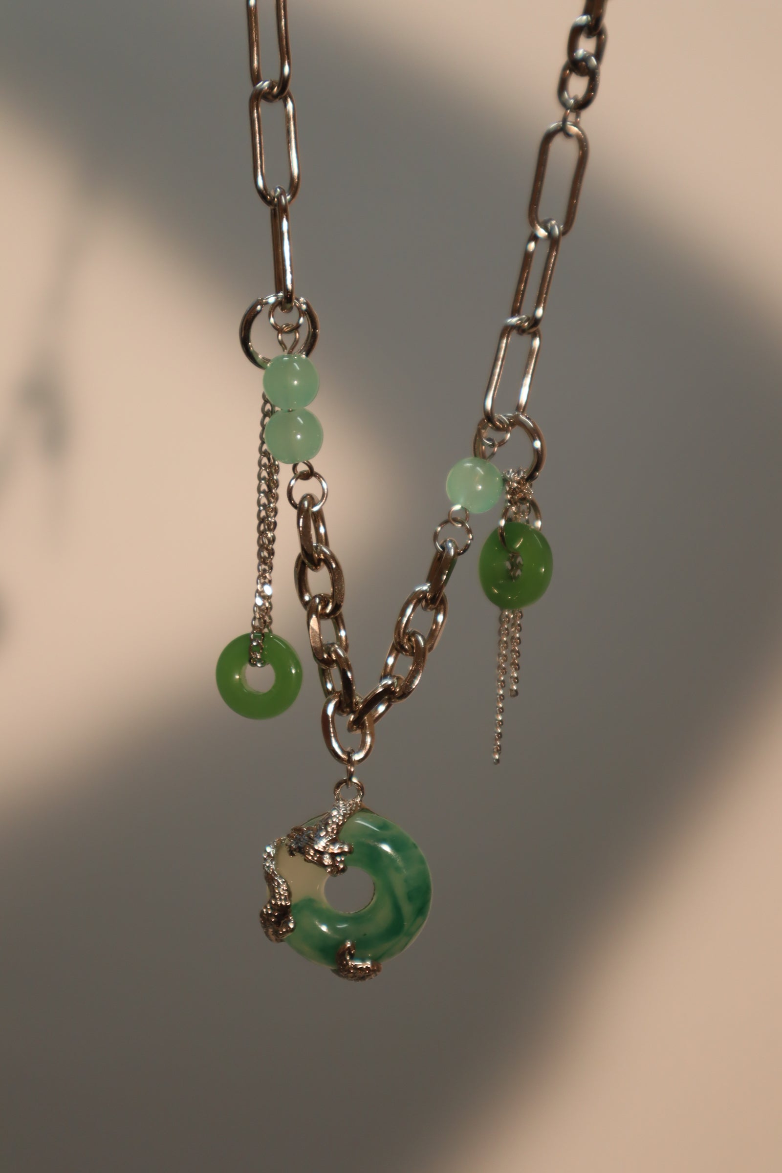 Jade Dragon Necklace (EARRINGS INCLUDED)