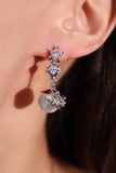 Platinum Plated Ocean Blue Pearl Shell Earrings