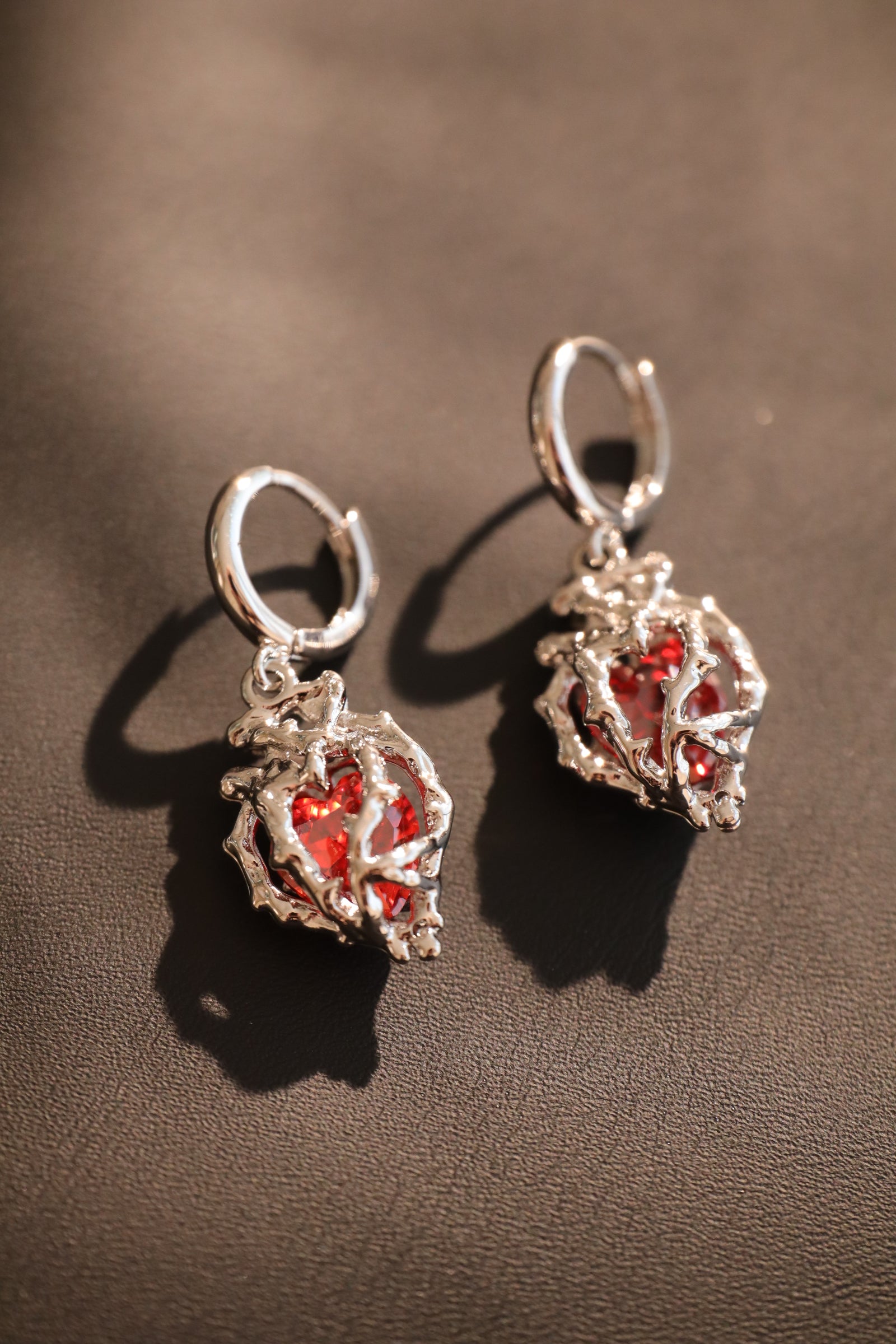 Stainless Steel Red Heart Earrings – Cutethingscommin