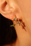 18K Real Gold Plated 3 in 1 Gemstone Star Earrings