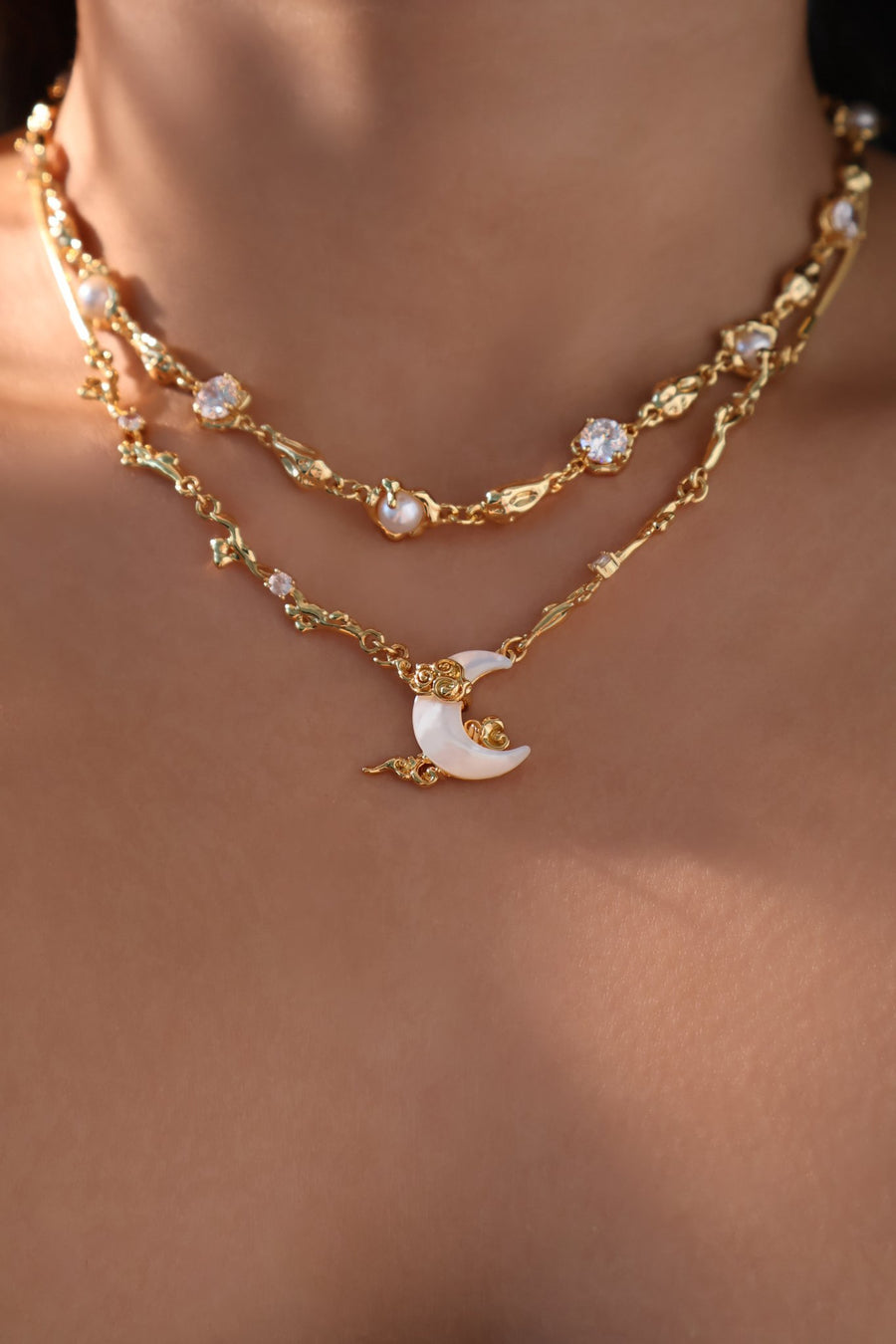 18K Gold Moonlight Star Necklace | Dainty Celestial Jewelry