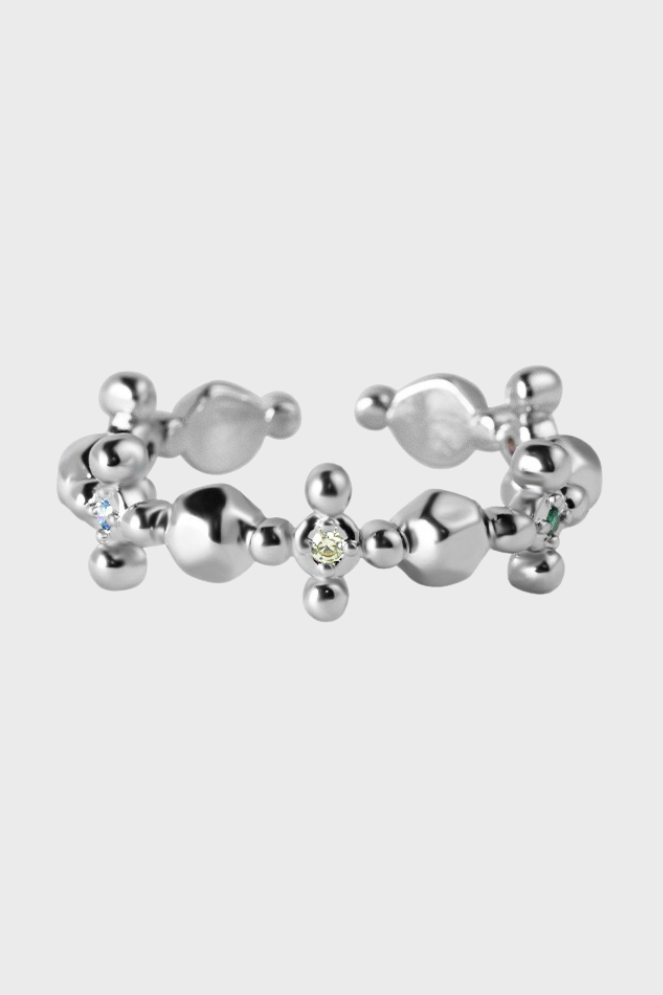 925 Sterling Silver Cross Gems Ring