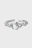White Opal Gem Ring