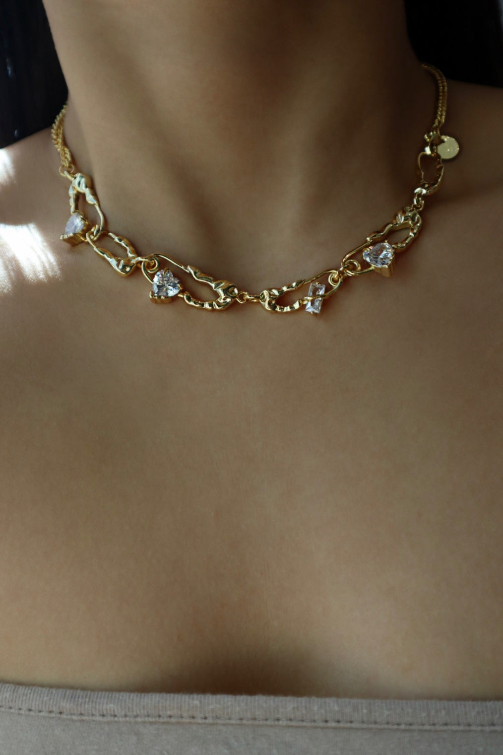 18K Gold Diamond Clips Necklace