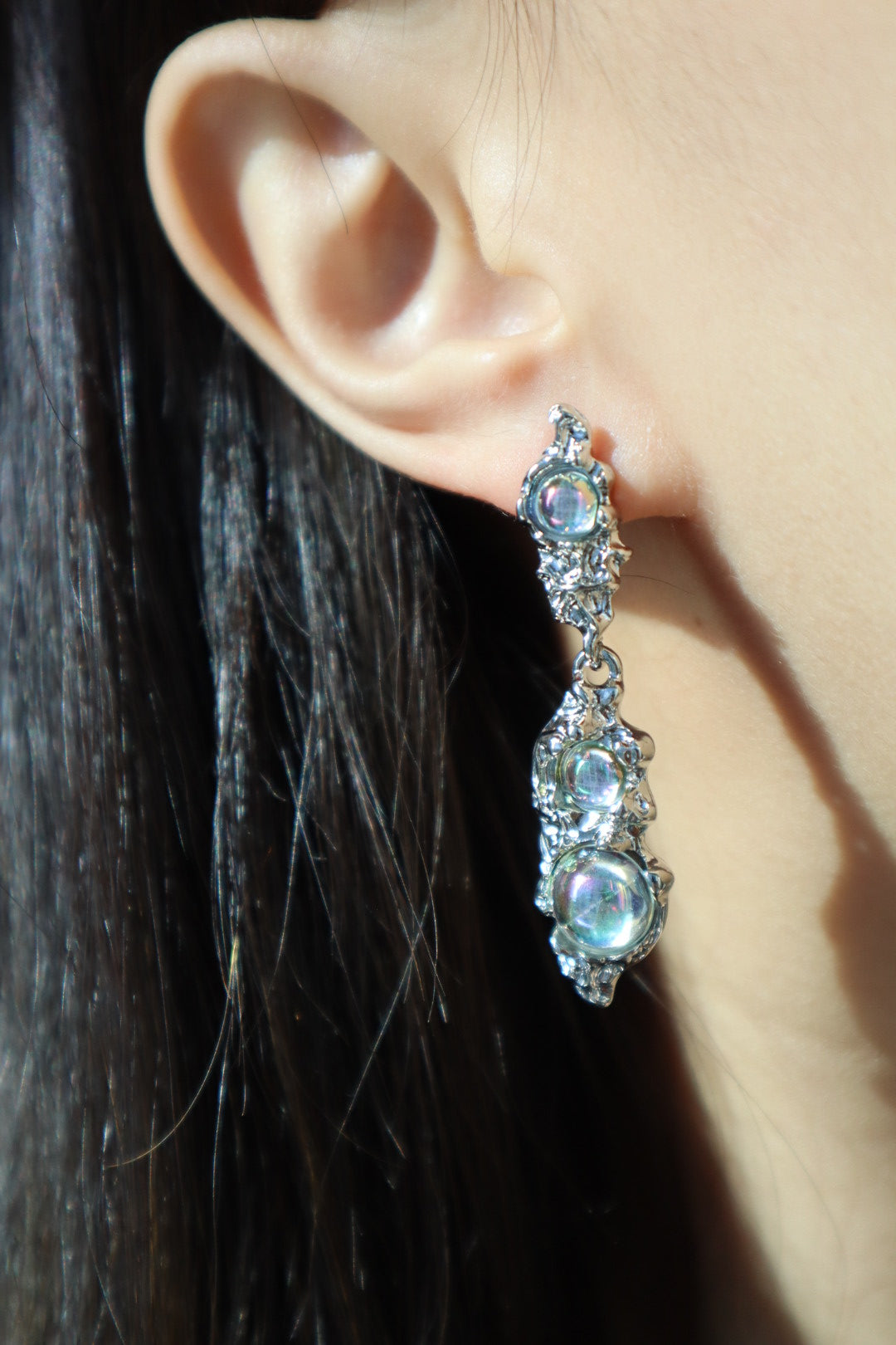 3 in 1 Moonstones earrings