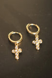 18K Gold stainless steel Cross Earrings