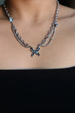 Opal Butterfly Chain Necklace