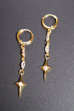 18K Real Gold Plated Star Dangle Earrings