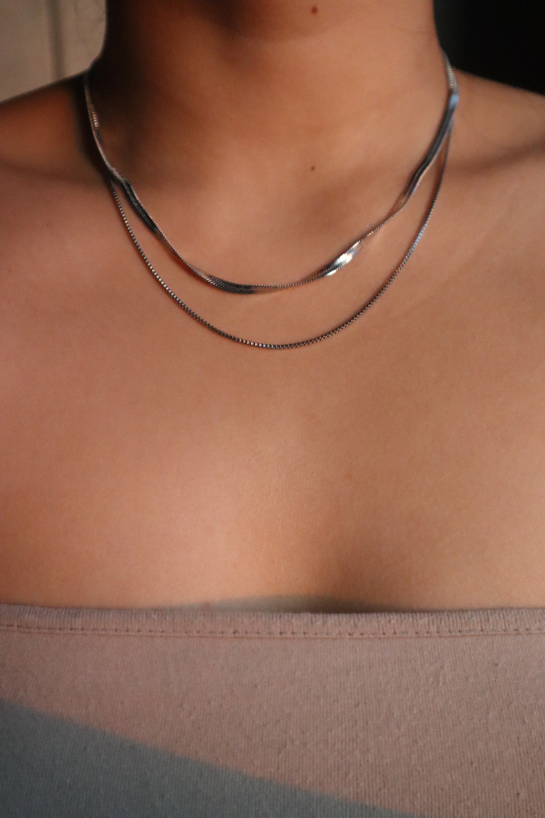 Stainless Steel Chain Layers Necklace