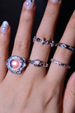 925 Sterling Silver Cross Gems Ring